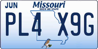 MO license plate PL4X9G