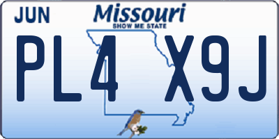 MO license plate PL4X9J