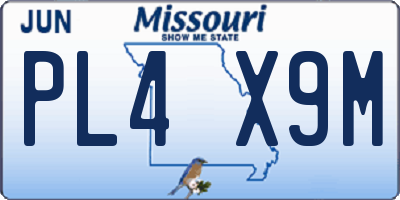 MO license plate PL4X9M