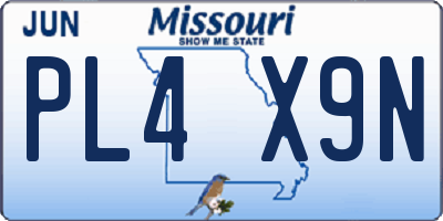 MO license plate PL4X9N