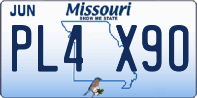 MO license plate PL4X9O