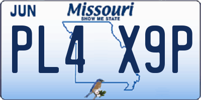 MO license plate PL4X9P