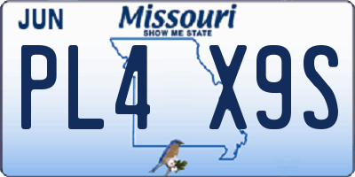 MO license plate PL4X9S
