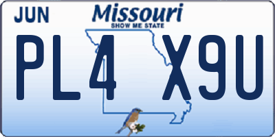MO license plate PL4X9U