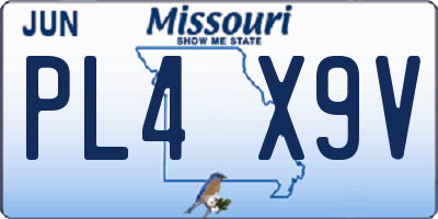 MO license plate PL4X9V