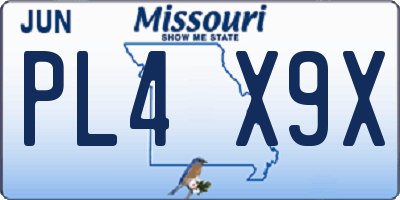MO license plate PL4X9X