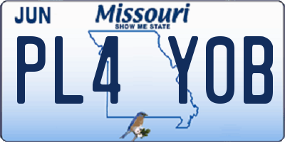 MO license plate PL4Y0B