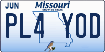 MO license plate PL4Y0D