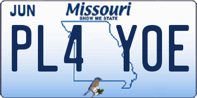 MO license plate PL4Y0E