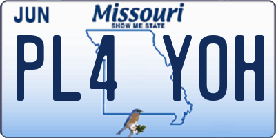 MO license plate PL4Y0H
