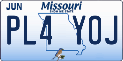 MO license plate PL4Y0J
