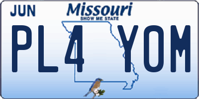 MO license plate PL4Y0M