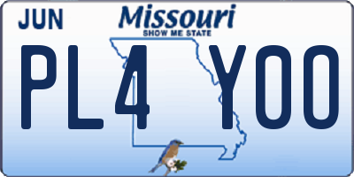 MO license plate PL4Y0O