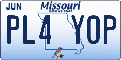 MO license plate PL4Y0P