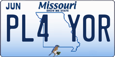 MO license plate PL4Y0R