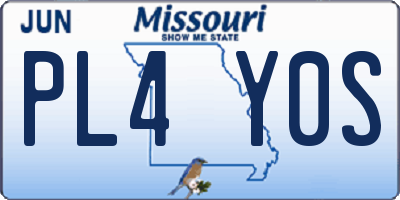 MO license plate PL4Y0S