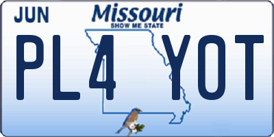 MO license plate PL4Y0T