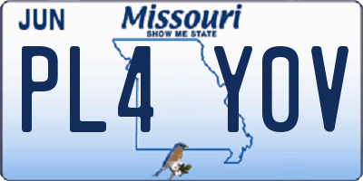 MO license plate PL4Y0V