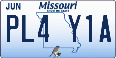MO license plate PL4Y1A