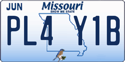 MO license plate PL4Y1B
