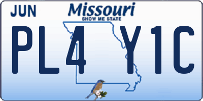 MO license plate PL4Y1C