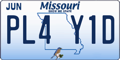 MO license plate PL4Y1D