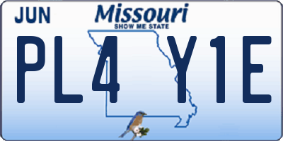 MO license plate PL4Y1E