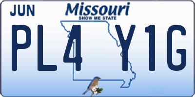 MO license plate PL4Y1G