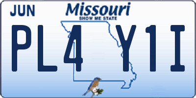 MO license plate PL4Y1I
