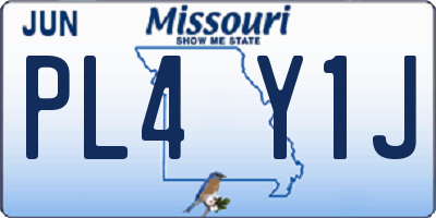 MO license plate PL4Y1J