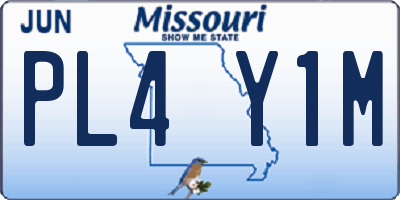 MO license plate PL4Y1M