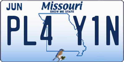 MO license plate PL4Y1N