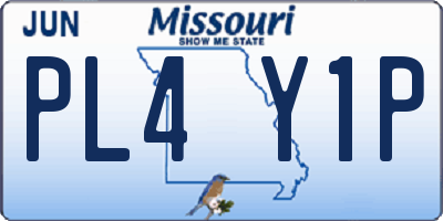 MO license plate PL4Y1P