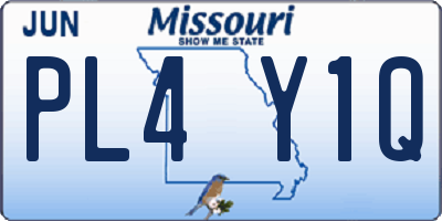 MO license plate PL4Y1Q