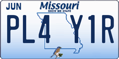 MO license plate PL4Y1R