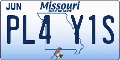 MO license plate PL4Y1S