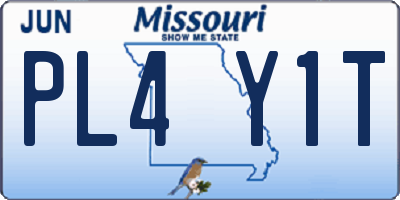 MO license plate PL4Y1T