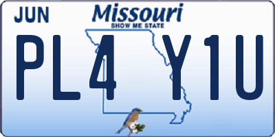 MO license plate PL4Y1U