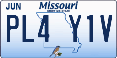 MO license plate PL4Y1V