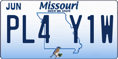 MO license plate PL4Y1W