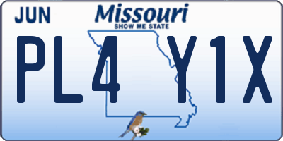 MO license plate PL4Y1X