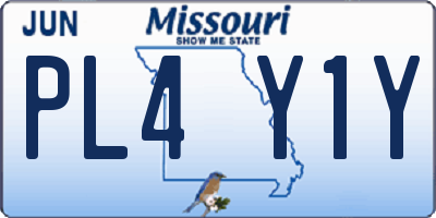 MO license plate PL4Y1Y