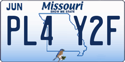 MO license plate PL4Y2F