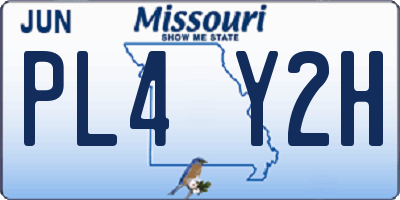 MO license plate PL4Y2H
