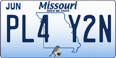 MO license plate PL4Y2N