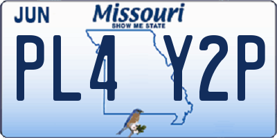 MO license plate PL4Y2P