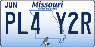 MO license plate PL4Y2R