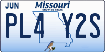MO license plate PL4Y2S