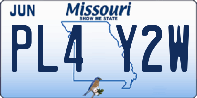 MO license plate PL4Y2W