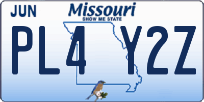 MO license plate PL4Y2Z